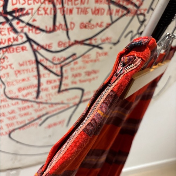 Vintage 60s Red Tartan Plaid Pleated Skirt - Picture 3 of 12